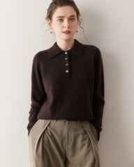 Women's Polo Neck Cashmere Sweater