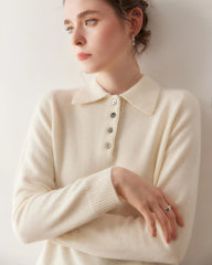 Women's Polo Neck Cashmere Sweater