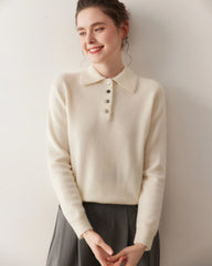 Women's Polo Neck Cashmere Sweater