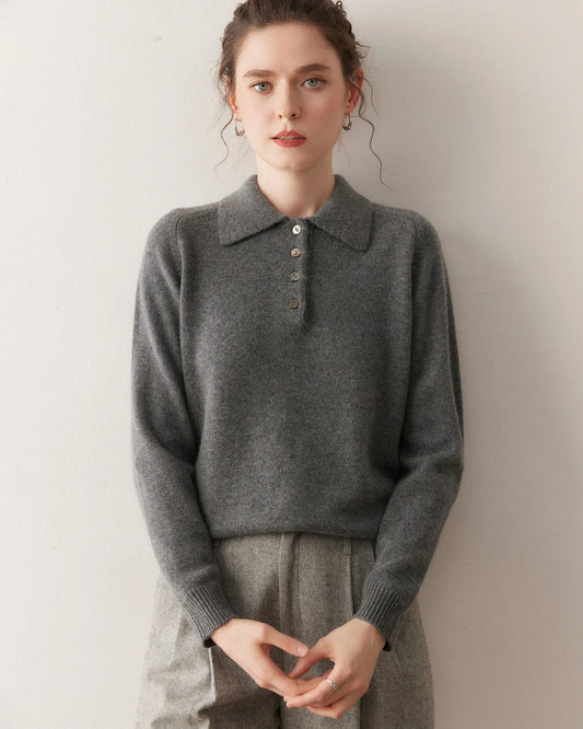 Women's Polo Neck Cashmere Sweater