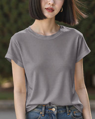 Women’s Silk Jersey Crew Neck Tee
