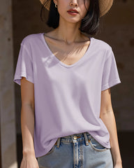 Women’s Silk Jersey V Neck Tee