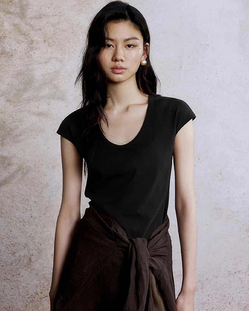 Women’s Slim Fit Silk Cap Sleeve Tee