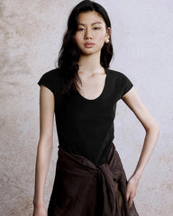 Women’s Slim Fit Silk Cap Sleeve Tee