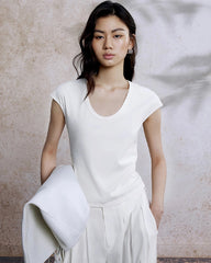 Women’s Slim Fit Silk Cap Sleeve Tee