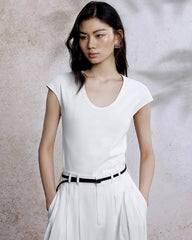 Women’s Slim Fit Silk Cap Sleeve Tee