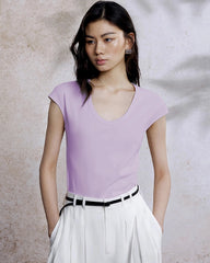 Women’s Slim Fit Silk Cap Sleeve Tee