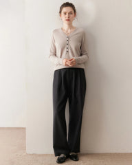 Women's V-Neck Half Cardigan Cashmere Sweater