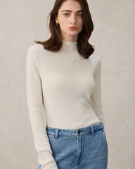 Women’s Mock Neck Wool Cashmere Knit Top