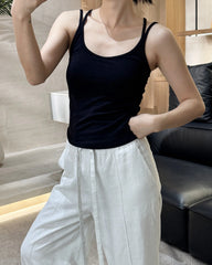 Wool Brushed Camisole with Built-In Bra