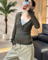 Wool Brushed Camisole with Built-In Bra