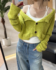 Wool Brushed Camisole with Built-In Bra