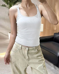 Wool Brushed Camisole with Built-In Bra