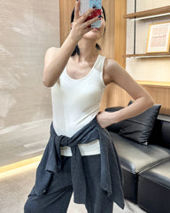 Wool Brushed Thermal Tank with Built-In Bra